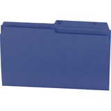 Hilroy 1/2 Tab Cut Legal Recycled Top Tab File Folder - 8 1/2" x 14" - Navy - 10% Paper Recycled - 100 Box