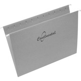 Continental Letter Recycled Hanging Folder - 8 1/2" x 11" - Gray - 100% Fiber Recycled - 25 / Box