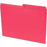 Continental 1/2 Tab Cut Letter Recycled Top Tab File Folder - 8 1/2" x 11" - Red - 100% Recycled - 100 / Box