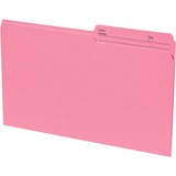 Continental 1/2 Tab Cut Letter Recycled Top Tab File Folder - 8 1/2" x 11" - Pink - 100% Recycled - 100 / Box
