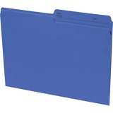 Continental 1/2 Tab Cut Letter Recycled Top Tab File Folder - 8 1/2" x 11" - Navy - 100% Recycled - 100 / Box