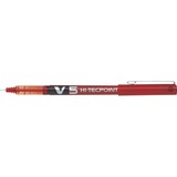 Pilot Hi-Tecpoint V5 Rollerball Pen - 0.5 mm Pen Point Size - Red Liquid Ink - Tungsten Carbide Tip - 2 / Pack