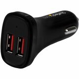 StarTech.com Dual-Port USB Car Charger - 24W/4.8A - Black