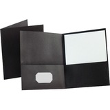 Oxford Letter Recycled Portfolio - 8 1/2" x 11" - 100 Sheet Capacity - 2 Internal Pocket(s) - Black - 1 / Each