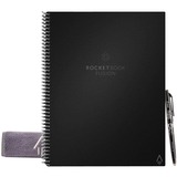 Rocketbook Fusion Notebook - Letter - 8 1/2" x 11" - Infinity Black Cover - Reusable, Erasable, Note Section, Task Section, Built-in Planner, Calendar - 1 Piece