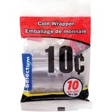 Selectum Plastic Coin Wrappers 10 10/pkg - 10 Denomination - Flexible, Easy to Use, Reusable - Plastic - 10 / Pack