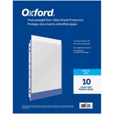 Oxford Sheet Protector - 0" Thickness - For Legal 8 1/2" x 14" Sheet - 7 x Holes - Top Loading - Clear - Polypropylene - 10 / Pack