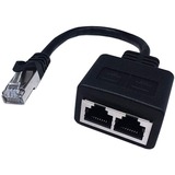 Image of 4XEM 2-to-1 RJ45 Splitter Cable Adapter - F/M- CAT6
