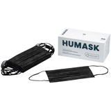 Humask 11828 Safety Mask - Recommended for: Face - Bacteria, Particulate Protection - Black - Breathable, Comfortable, Flexible, Adjustable Nose Band, Earloop Style Mask, Hypoallergenic, Latex-free, Flame Resistant, Splash Resistant, Fluid Resistant, Fibe