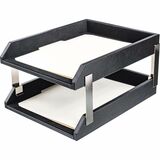 Dacasso Classic Leather Double Letter Trays
