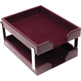 Dacasso+Bonded+Leather+Double+Letter+Trays