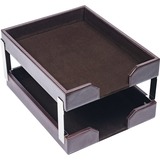 Dacasso+Bonded+Leather+Double+Letter+Trays