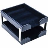 Dacasso Bonded Leather Double Letter Trays