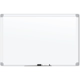 U Brands White Aluminum Framed Magnetic Porcelain Steel Board, 48