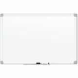 U Brands White Aluminum Framed Magnetic Porcelain Steel Board, 72