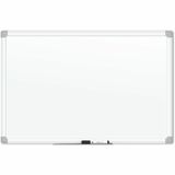 U Brands White Aluminum Framed Magnetic Porcelain Steel Board, 96