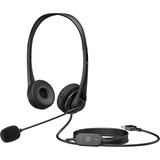 HP Stereo USB Headset G2 - Stereo - USB Type A - Wired - Over-the-head - Binaural - Ear-cup - Noise Canceling - Black