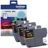 Brother+LC401XL3PKS+Original+High+Yield+Inkjet+Ink+Cartridge+-+CMY+-+3+Pack