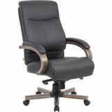 Lorell+Executive+High-Back+Wood+Finish+Office+Chair