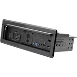 StarTech.com Conference Table Box for AV Connectivity & Charging, 4K HDMI/DP or VGA, GbE, Audio, Power Center w/ 2x USB & 2x UL AC Outlets