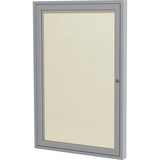 Ghent 1 Door Enclosed Vinyl Bulletin Board with Satin Frame