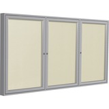 Ghent 3 Door Enclosed Vinyl Bulletin Board with Satin Frame