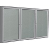 Ghent 3 Door Enclosed Vinyl Bulletin Board with Satin Frame