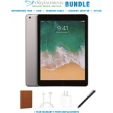 Refurbished Apple iPad 5 (5th Gen, 2017), 32GB, WiFi, Space Gray. Bundle only from eReplacements includes: Universal Tablet Case (color may vary), Charging cable, Charging adapter, Stylus (color may vary), 1 Year Warranty from eReplacements. (MP2F2LL/A, A1822, IPAD5SG32)