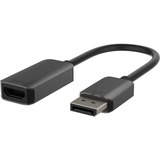 Belkin Active DisplayPort to HDMI Adapter 4K HDR - 8.7" DisplayPort/HDMI A/V Cable for Audio/Video Device, Notebook, Docking Station, Monitor, HDTV, Projector - First End: 1 x DisplayPort Digital Audio/Video - Male - Second End: 1 x HDMI Digital Audio/Video - Female - Supports up to 3840 x 2160 - Black/Gray