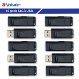 64GB Store 'n' Go&reg; USB Flash Drive - 10pk Business Bulk - Black