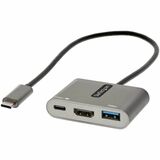 StarTech.com USB C Multiport Adapter, USB-C to HDMI 4K, 100W PD Pass-Through, USB 3.0 Hub 5Gbps (1xC/1xA), USB-C Mini Dock/Travel Dock - for TV/Monitor/Projector/Notebook/Smartphone/Tablet - 100 W - USB 3.2 Gen 1 (3.1 Gen 1) Type-C - 1 Displays Supported - 4K - 3840 x 2160, 4096 x 2160, 3440 x 1440, 1920 x 1200 - 1 x USB Type-A Ports - USB Type-A - 1 x USB Type-C Ports - USB Type-C - HDMI - Wired - Windows, macOS, ChromeOS, Android, Linux - Portable