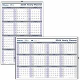 Blueline Net Zero Carbon Erasable/Reversible Yearly Wall Calendar - Large Size - Yearly - 12 Month - January 2024 - December 2024 - 36" x 24" Sheet Size - 24" Height x 36" Width - Printed, Reversible, Laminated, Erasable, Eyelet, Daily Block, Daily Schedu