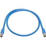 Tripp Lite NM12-6A1-01M-BL M12 X-Code Cat6a 10G Ethernet Cable, M/M, Blue, 1 m (3.3 ft.)