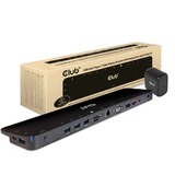 Club 3D CSV-1564W65 Docking Station - for Notebook/Tablet/Monitor/Workstation/Desktop PC/Smartphone/Keyboard/Mouse/Headset - Memory Card Reader - SD, microSD - 100 W - USB Type C - 3 Displays Supported - 4K - 3840 x 2160, 1920 x 1200 - 5 x USB Type-A Port