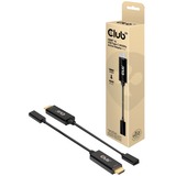 Club 3D HDMI to USB Type-C 4K60Hz Active Adapter M/F - 8.7" HDMI/USB-C A/V Cable for Notebook, Tablet, PC, TV, Monitor, Projector, Audio/Video Device - First End: 1 x HDMI Digital Audio/Video - Male - Second End: 1 x Powered USB Type C - Female - 5.4 Gbit/s - Supports up to 4096 x 2160 - Gold Plated Connector - 1 Each