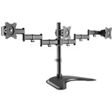 Intekview IntekView Freestanding Triple Monitor Stand - Up to 27" Screen Support - 24 kg Load Capacity - Freestanding - Powder Coated - Steel, Aluminum - Matte Black
