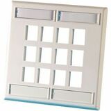 Ortronics Dual Gang Keystone Faceplate, 12 Port, Fog White - 12 x Total Number of Socket(s) -...