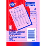 Hilroy Telephone Message Pad 3-1/2" x 5" 50 Sheets per pad French 10/pkg