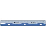 Westcott Antimicrobial 30cm Wave Ruler - 30.48 cm Length - Imperial Measuring System - Blue, Gray