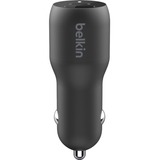 Belkin Dual Car Charger with PPS 37W - 37 W - 12 V DC Input - Black