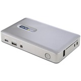 StarTech.com USB C Dock, USB-C to DisplayPort 4K 30Hz or VGA, 65W PD3.0, 4-Port USB 3.1 Gen 1 Hub, GbE, Universal USB C Docking Station - USB C Mini Dock with DP 1.2 4K 30Hz or VGA/3x USB-A 5Gbps/BC 1.2/1x USB-C 5Gbps data/65W PD/Audio/GbE/Isolated HID USB port - Small footprint (145mmx91mm); Mounting options (Sold Separately) - Incl. 1m USB-C screw locking cable - K-Slots for security