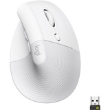 Logitech Lift Vertical Ergonomic Mouse (Off-white) - Optical - Wireless - Bluetooth/Radio Frequency - Off White - USB - 4000 dpi - Scroll Wheel - 6 Button(s) - Small/Medium Hand/Palm Size - Left-handed Only
