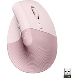 Logitech Lift Vertical Ergonomic Mouse (Rose) - Optical - Wireless - Bluetooth/Radio Frequency - Rose - USB - 4000 dpi - Scroll Wheel - 6 Button(s) - Small/Medium Hand/Palm Size - Left-handed Only