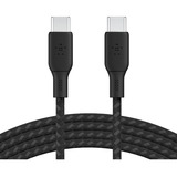 Belkin BoostCharge USB-C to USB-C Cable 100W - (2 meter / 6.6 foot, Black) - 6.6 ft USB-C Data Transfer Cable for MacBook, Chromebook, Notebook, iPad, MacBook Pro, PC - First End: 1 x USB 2.0 Type C - Second End: 1 x USB 2.0 Type C - 480 Mbit/s - Black