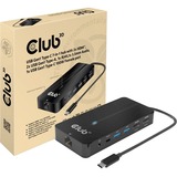 Club 3D Docking Station - 100 W - USB Type C - 2 Displays Supported - 4K - 3840 x 2160 - 2 x USB Type-A Ports - USB Type-A - 1 x USB Type-C Ports - USB Type-C - 1 x RJ-45 Ports - Network (RJ-45) - 2 x HDMI Ports - HDMI - Black - Wired - Gigabit Ethernet