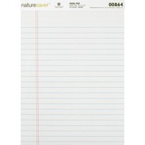 Nature Saver Recycled Legal Ruled Pads - 50 Sheets - 0.34" Ruled - 15 lb Basis Weight - 8 1/2" x 11 3/4" - White Paper - Perforated, Stiff-back, Easy Tear, Back Board - Recycled - 1 Each