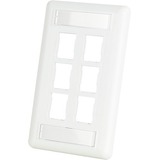 Ortronics HDJ 6 Port Single Gang Faceplate With Label Field - 6 x Total Number of Socket(s) -...
