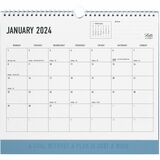 Letts Conscious Monthly Wall Calendar - Monthly - 12 Month - January 2024 - December 2024 - 1 Day, 1 Month Single Page Layout - Wire Bound - Ocean - Polyester - 11.8" Height x 10.6" Width - Eyelet, Notes Area - 1 Each