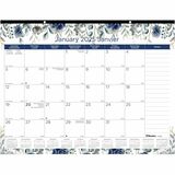 Blueline Floral Monthly Desk Pad Calendar 22" x 17" , Bilingual