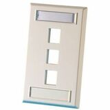 Ortronics Single Gang Keystone Faceplate, 3 Port, Cloud White - 3 x Total Number of Socket(s) -...
